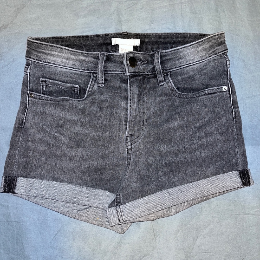 H & M gray denim jean shorts